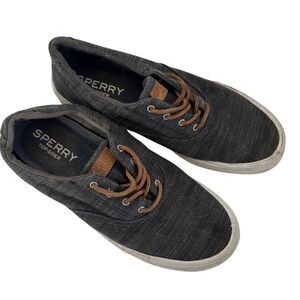 Sperry Top Sider Men's Striper II CVO Sneaker Dark Gray with Leather Lace Size 8